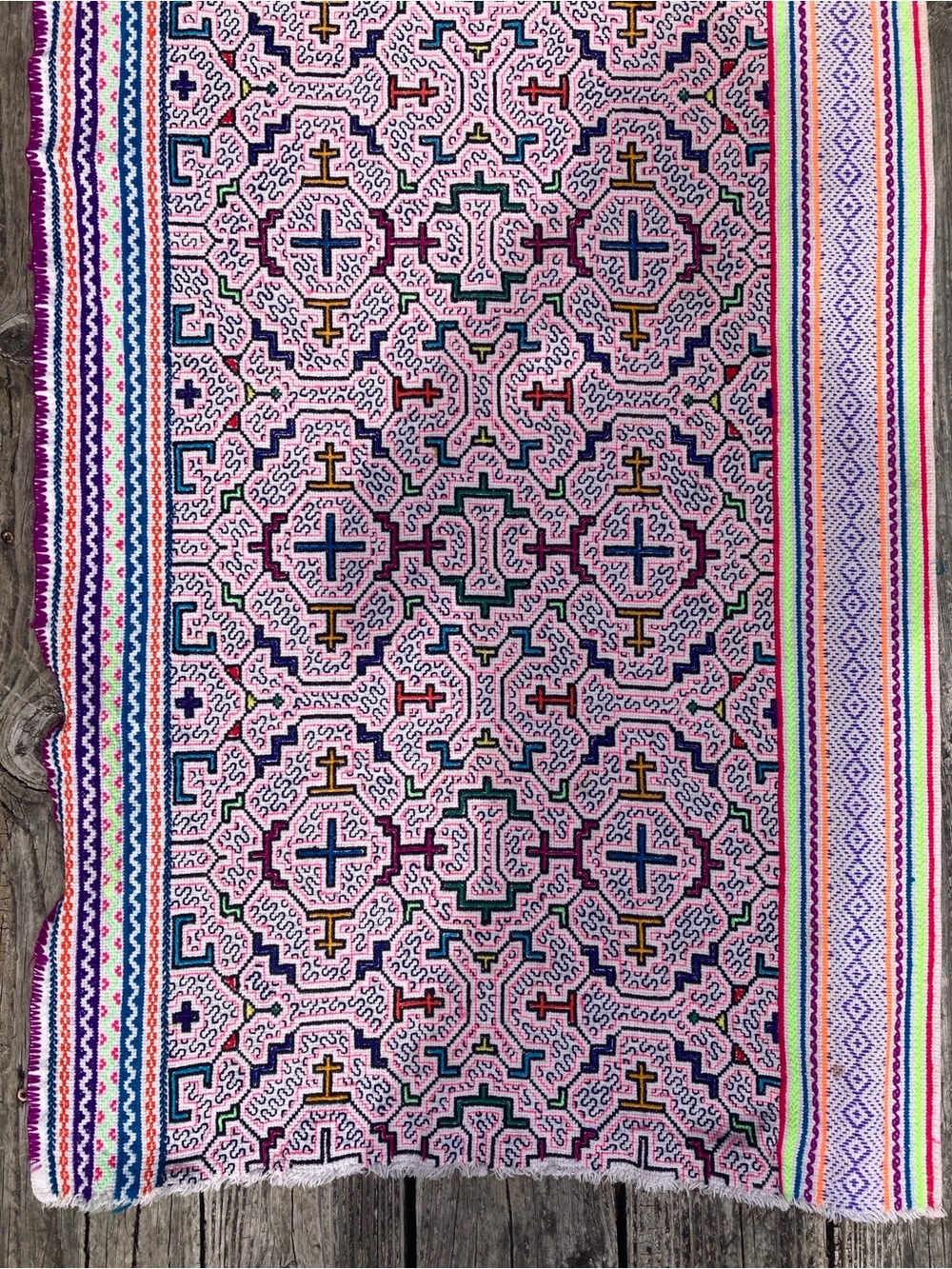Large Shipibo Handwoven Embroidered Tapesty